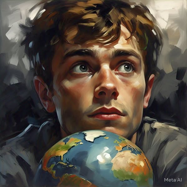 a man's eyeball is looks similiar with globe