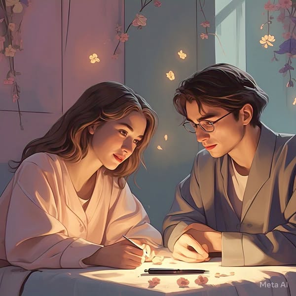 a girl is writing a love letter about thinking of a man
