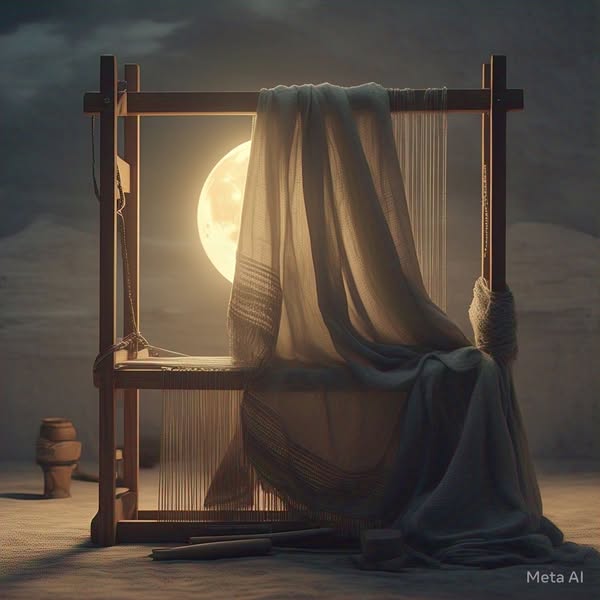 a moon was covered by a handloom cloth