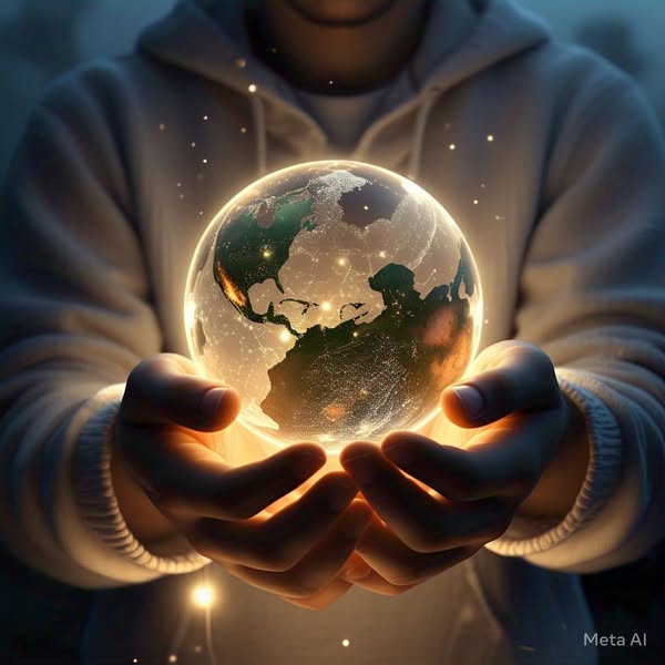 A boy gave his world to her with cupped hand