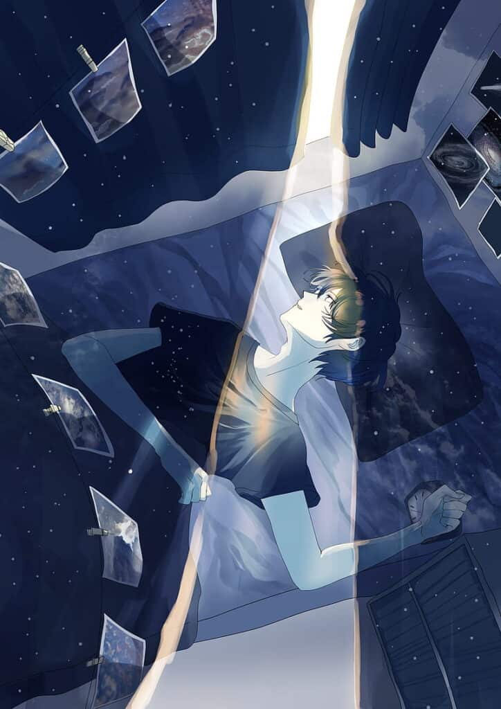 a lying girl on her bed with surrounding of love letters