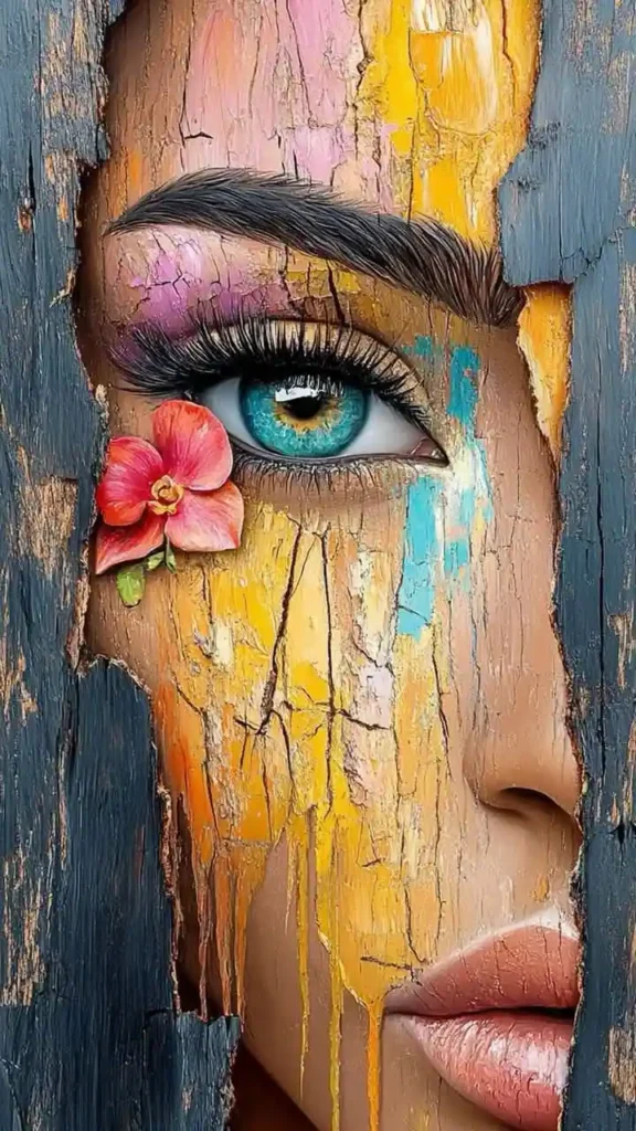 A lady with flower